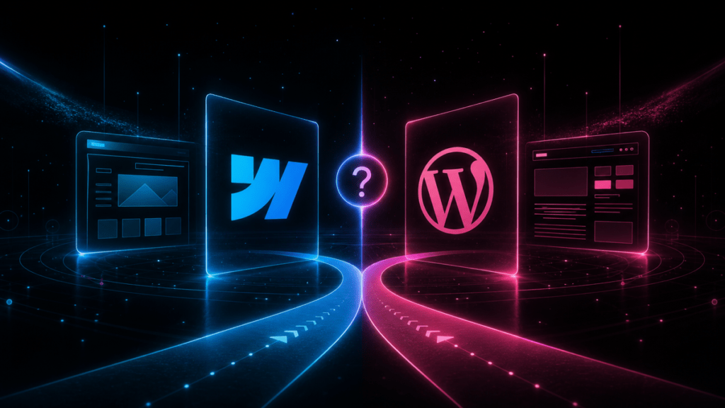 תמונת כריכה: Webflow או WordPress ב-2026? המדריך המלא לעסקים שבוחרים פלטפורמה | CK Digital 360